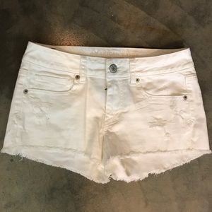 White American Eagle Distressed Shorts