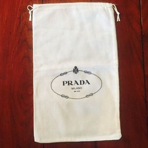 Prada dust bag 8.5" wide by 13.5" height.