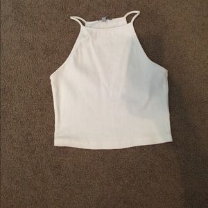 White ribbed crop top