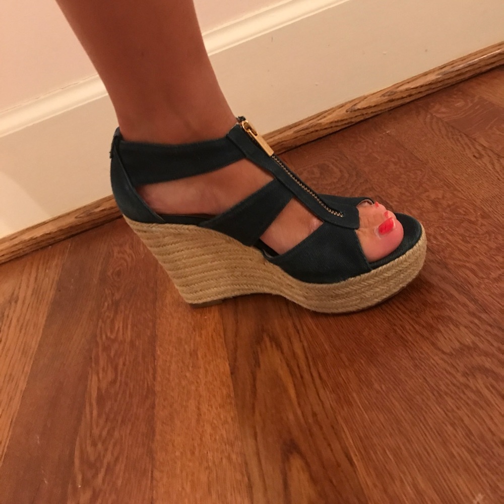 Michael Kors Navy ZipUp Wedge