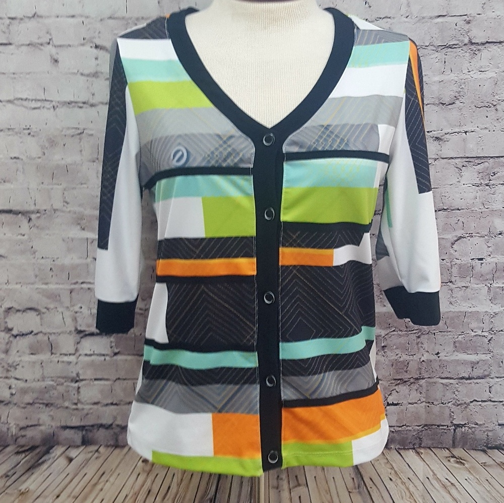 ELIZA AUDLEY TENNIS BUTTON UP TOP SMALL