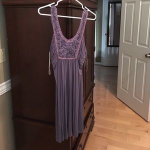 Purple dress with flowers