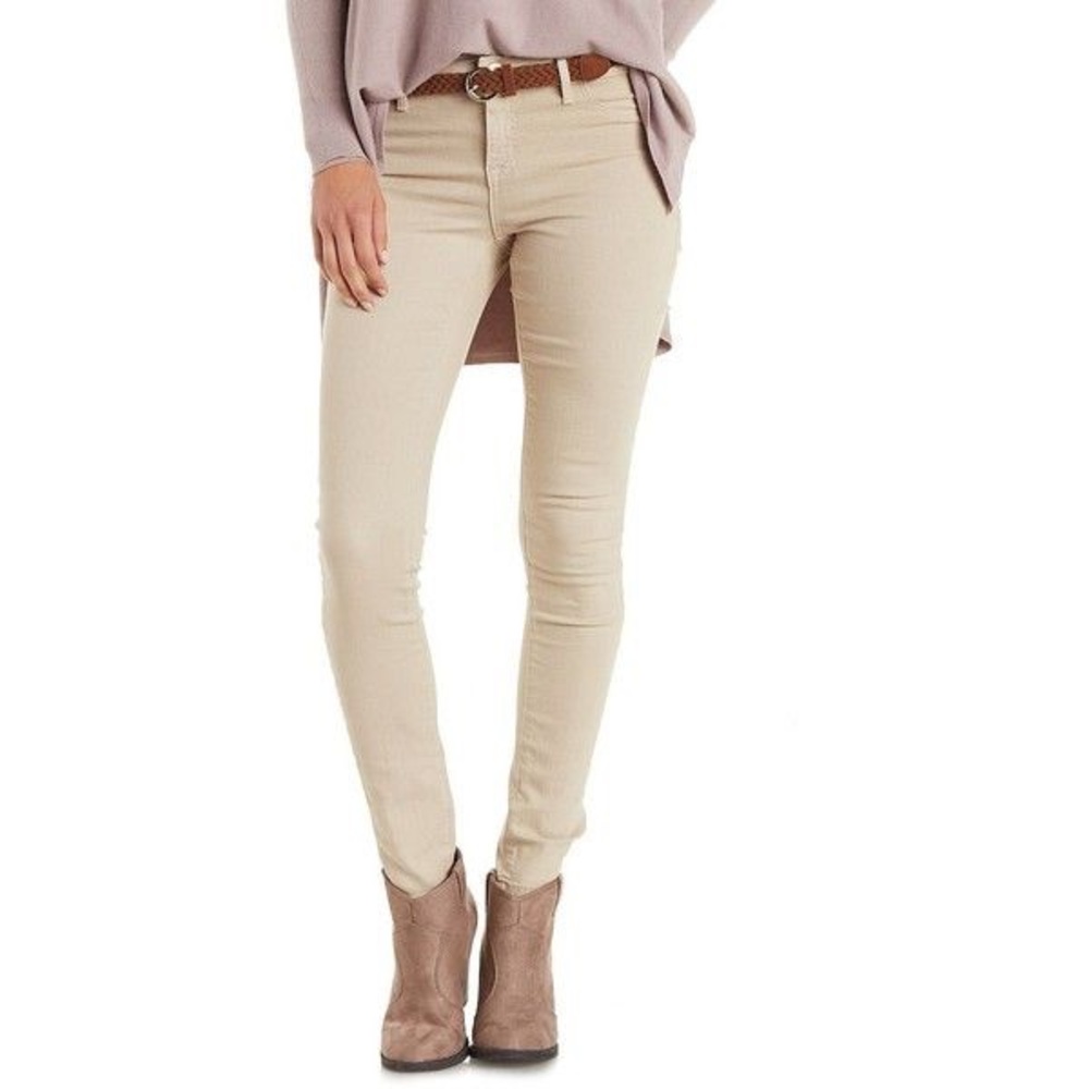 Tan skinny jeans