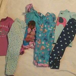 3 pair of toddler girl 2t pajamas