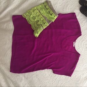 Oversized plum silky top