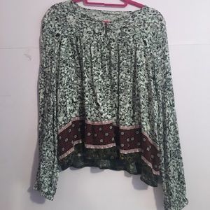 trendy floral long sleeve top