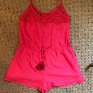 Romper with crochet top