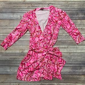 EUC size small Karlie Romper in Mango salsa
