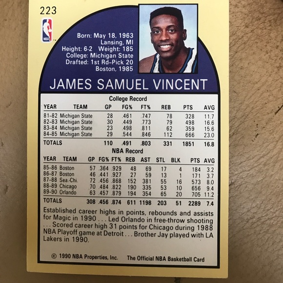 NBA hoops Sam Vincent Card w Micheal Jordan #12 - Picture 2 of 2