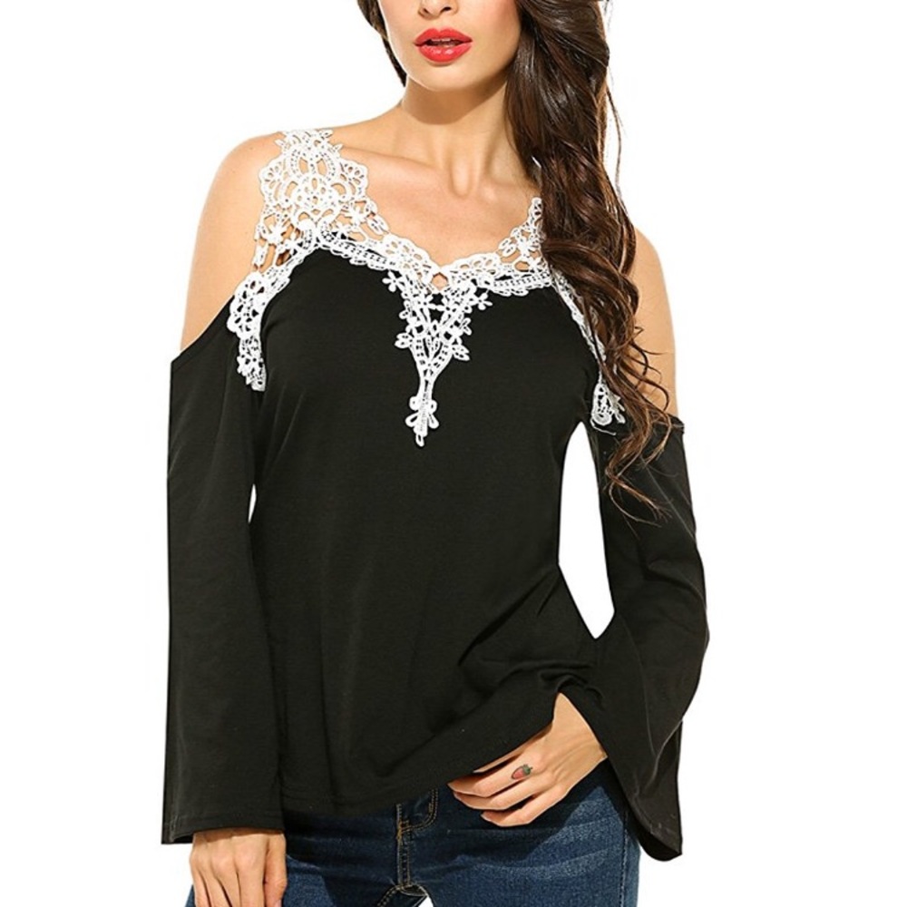 NWOT Bare shoulder lace top