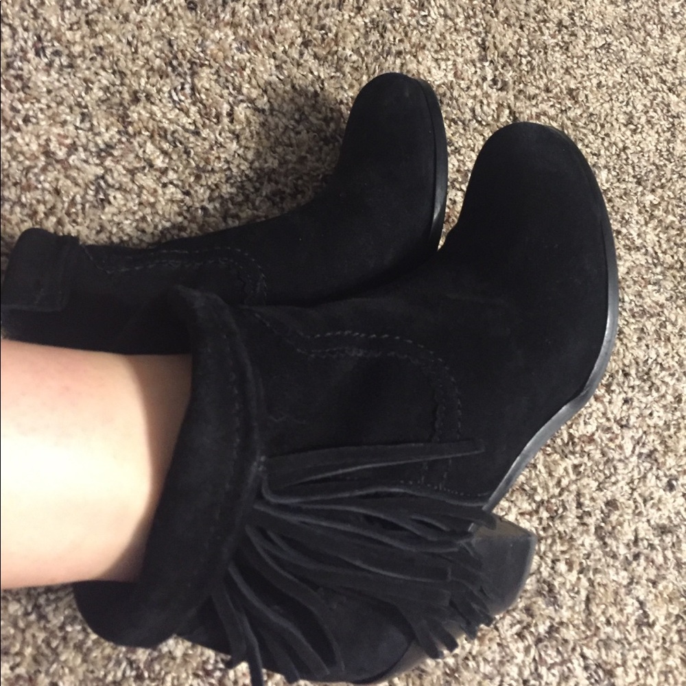 Sam Edelman black suede fri he booties