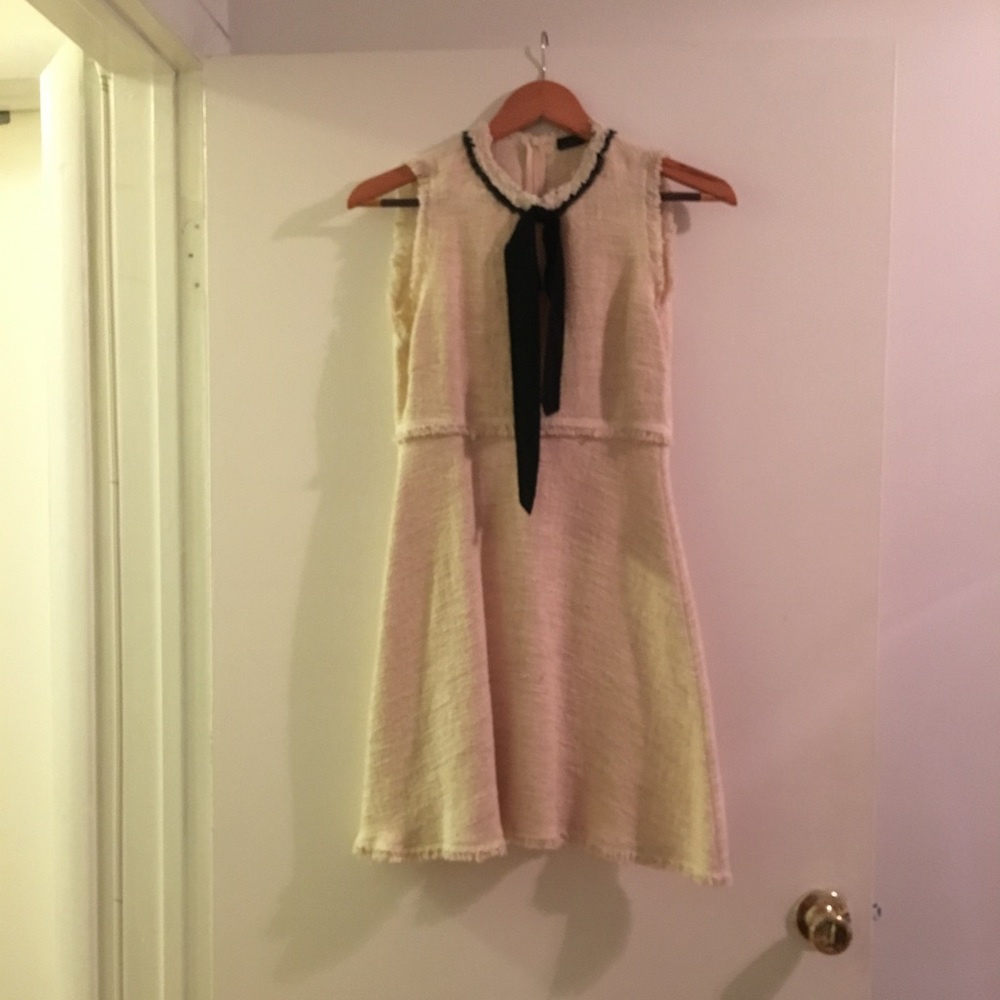 white dress with bow