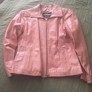 Pink Leather Jacket Sz L