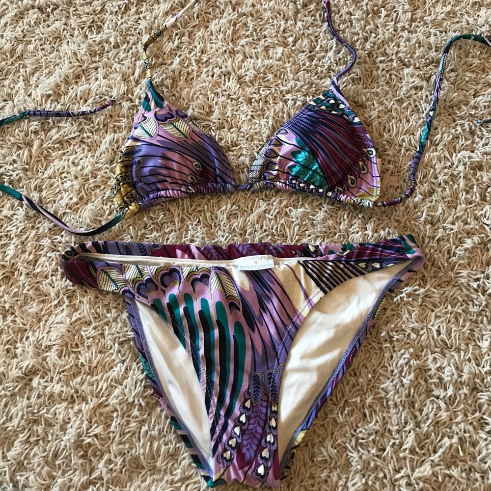 Peacock print bikini