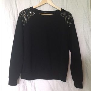 🌟studded shoulder pullover sweatshirt