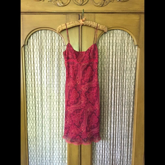 Red Paisley Spaghetti Dress ❤️ - Picture 1 of 8