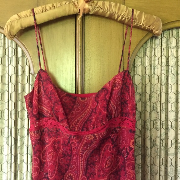 Red Paisley Spaghetti Dress ❤️ - Picture 2 of 8