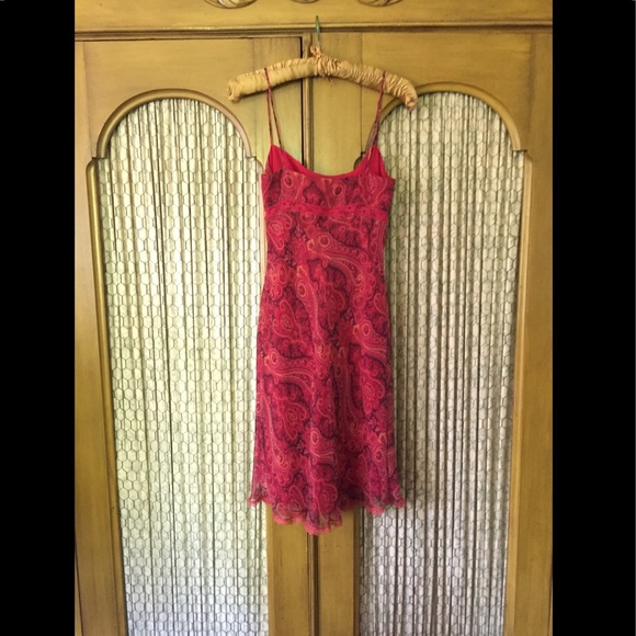 Red Paisley Spaghetti Dress ❤️ - Picture 3 of 8