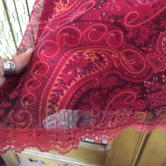 Red Paisley Spaghetti Dress ❤️ - Picture 4 of 8