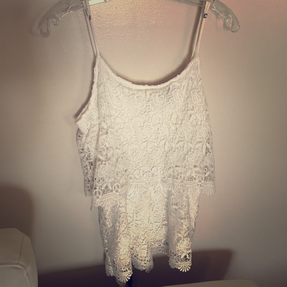 White crotchet romper