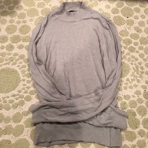 Gray Women's Small Mock Neck Long Sleeve