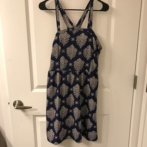 Navy and White Patterned Dress