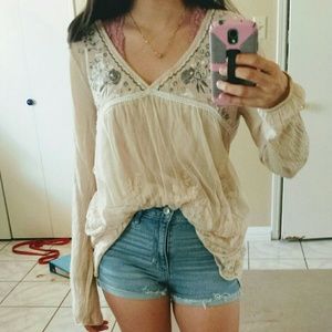Boho cream blouse