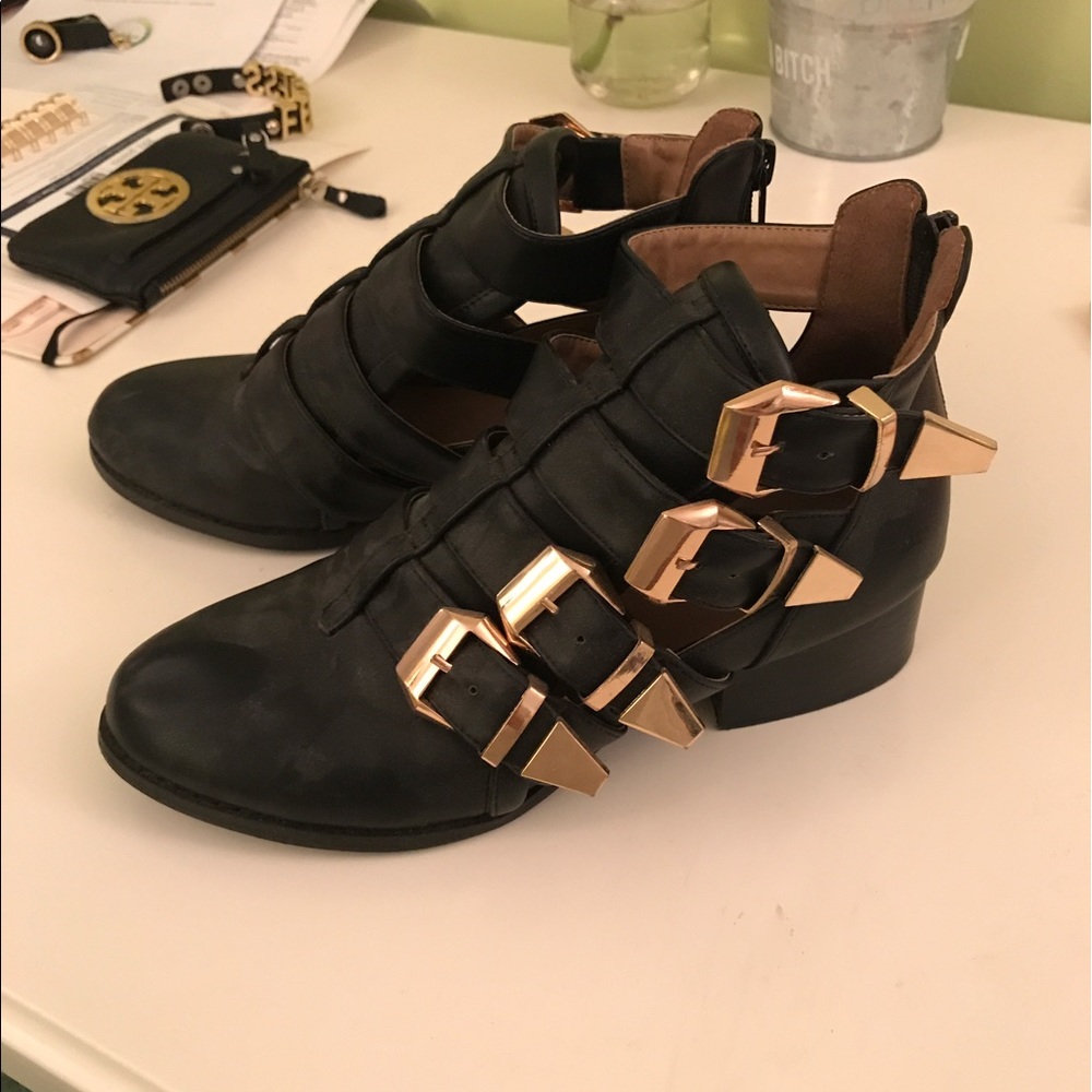Black Buckle Booties