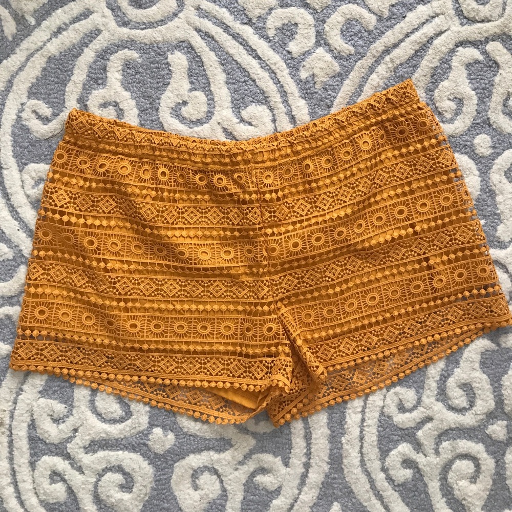 H&M Mustard Yellow Lace Shorts