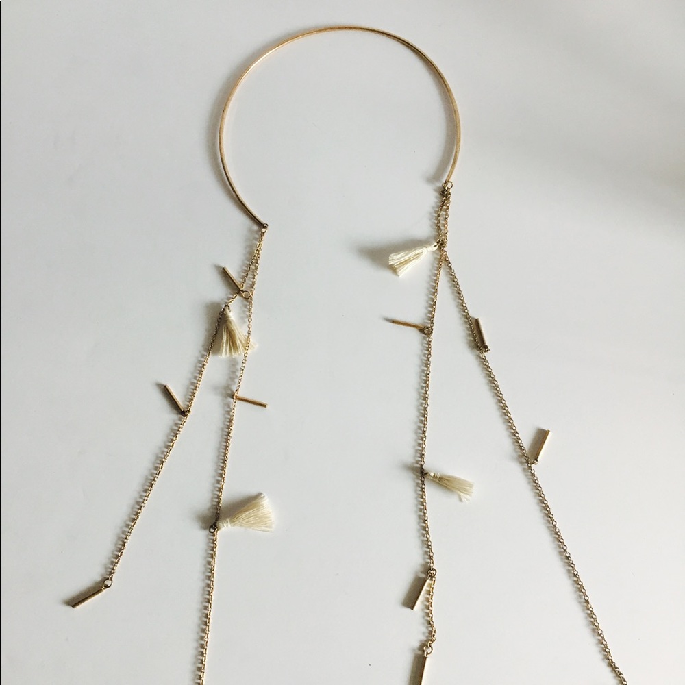 Gold feather neck cuff