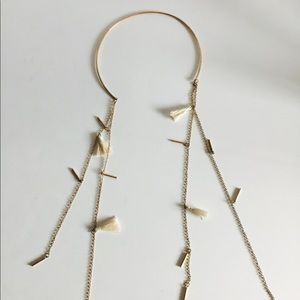 Gold feather neck cuff