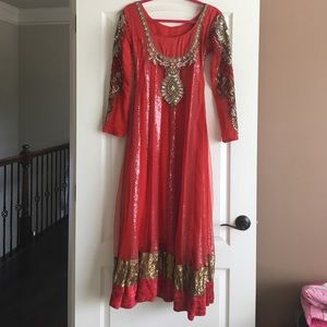 Red Indian Formal Dress