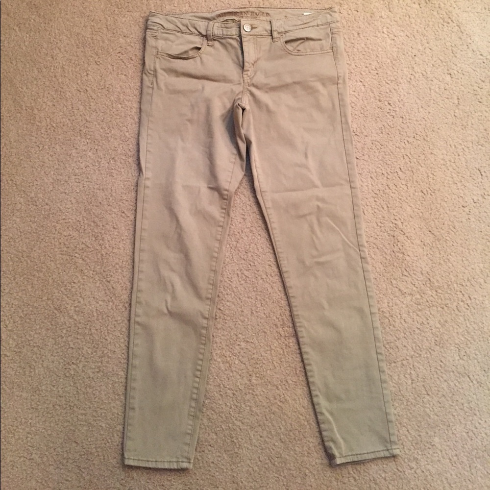 American Eagle Khaki Super Stretch Jegging 10 Reg