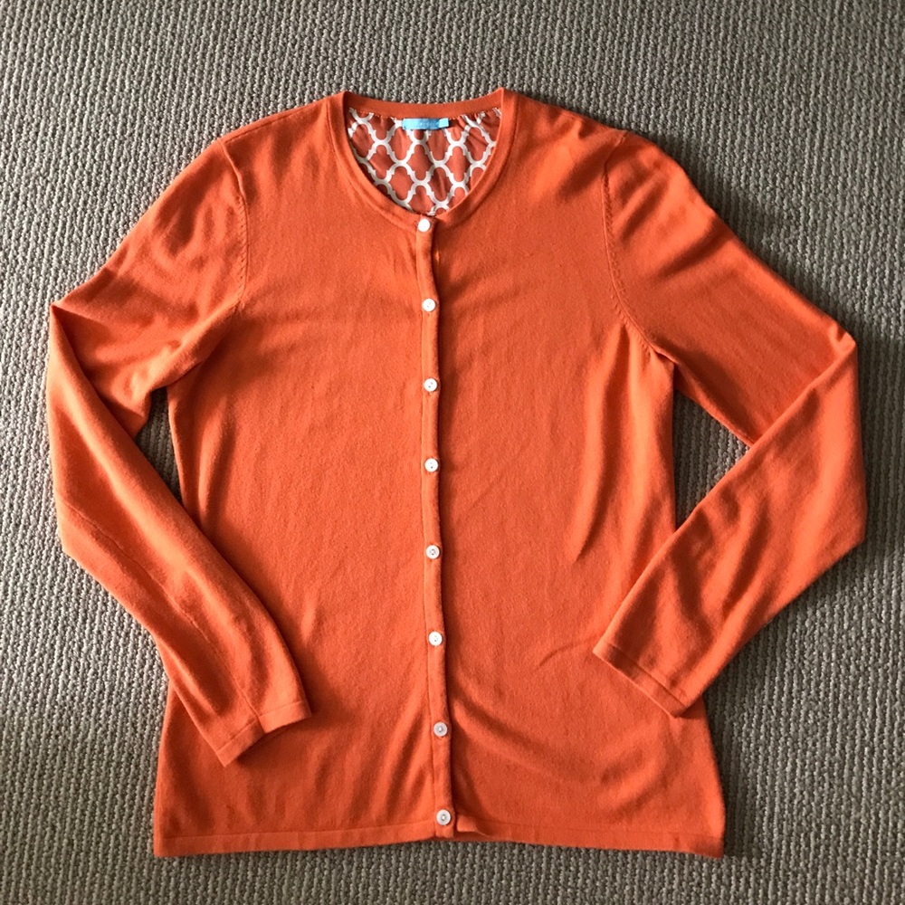 J. McLaughlin Orange Cardigan Medium