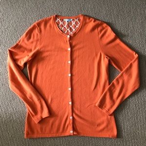 J. McLaughlin Orange Cardigan Medium