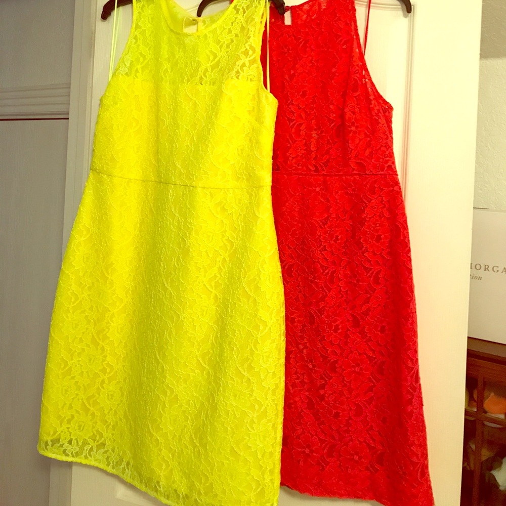 J.Crew Dresses Neon Yellow & Red