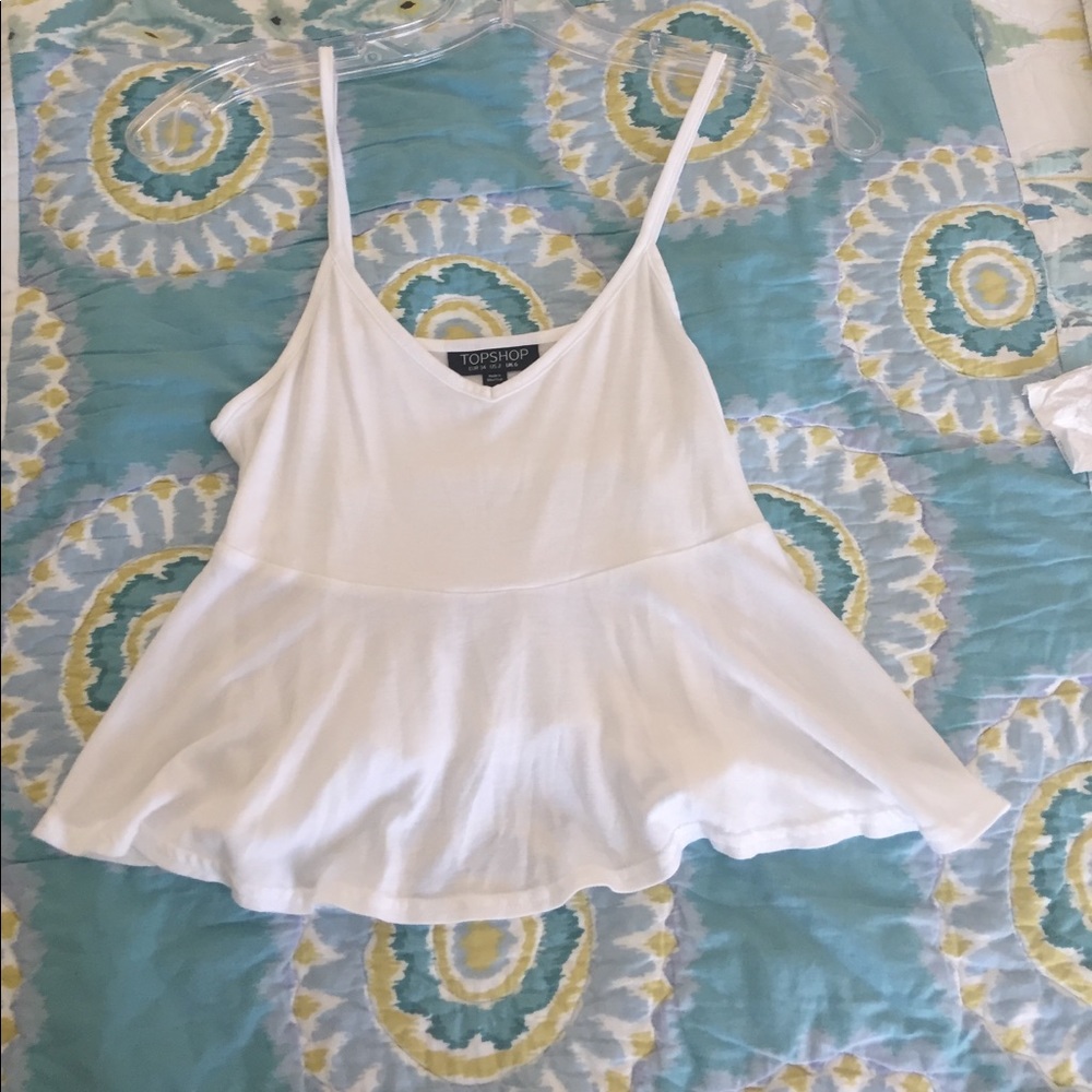 White topshop crop peplum / babydoll top