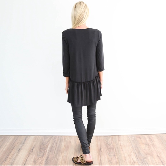 Shop Stevie - Fiona Ruffle Top in Black - Picture 2 of 3