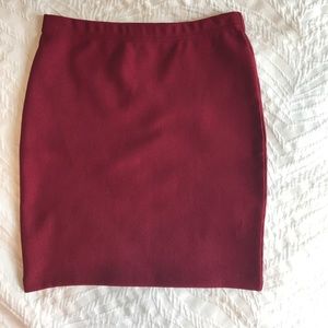 Dark red mini skirt