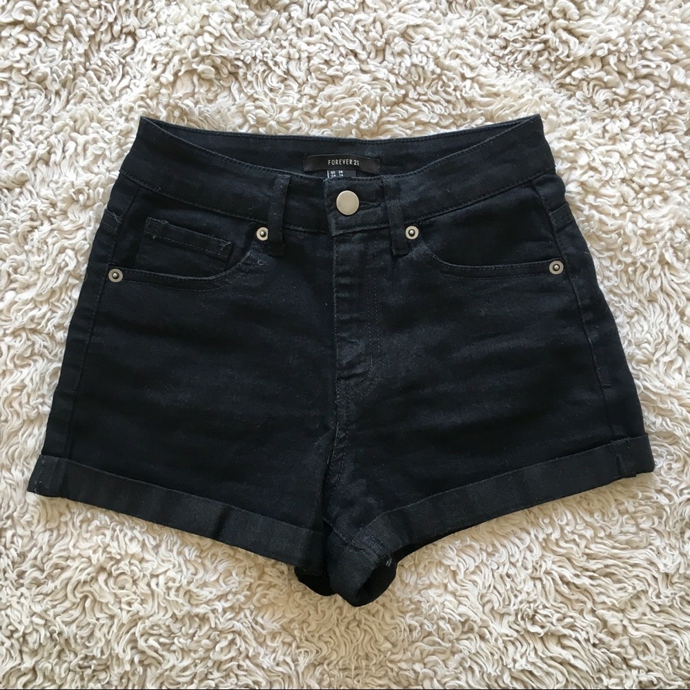 Black High Waisted Shorts
