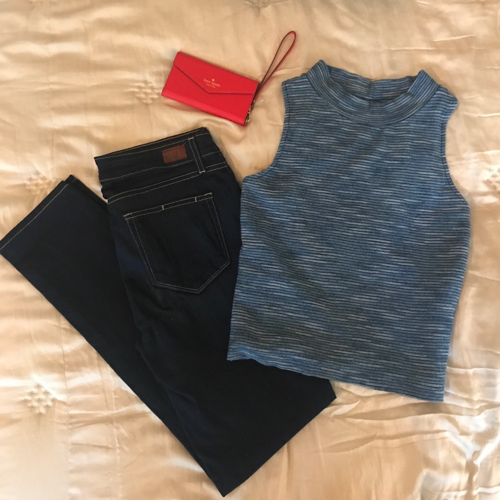 Madewell mook neck crop top