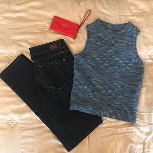 Madewell mook neck crop top