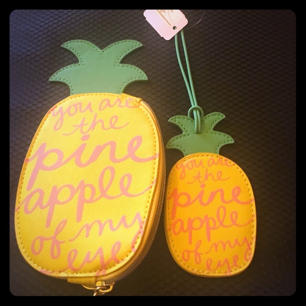 Pineapple change purse and address tag