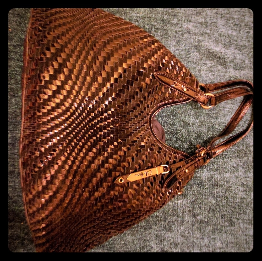 Large Cole Haan Suede Geneveive Triangle Tote