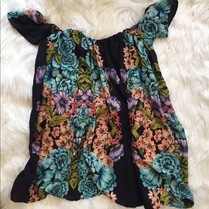 Off the Shoulder Floral Print Dress
