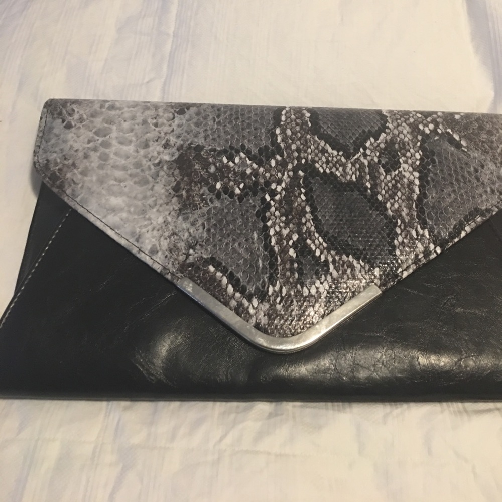 Black and white clutch