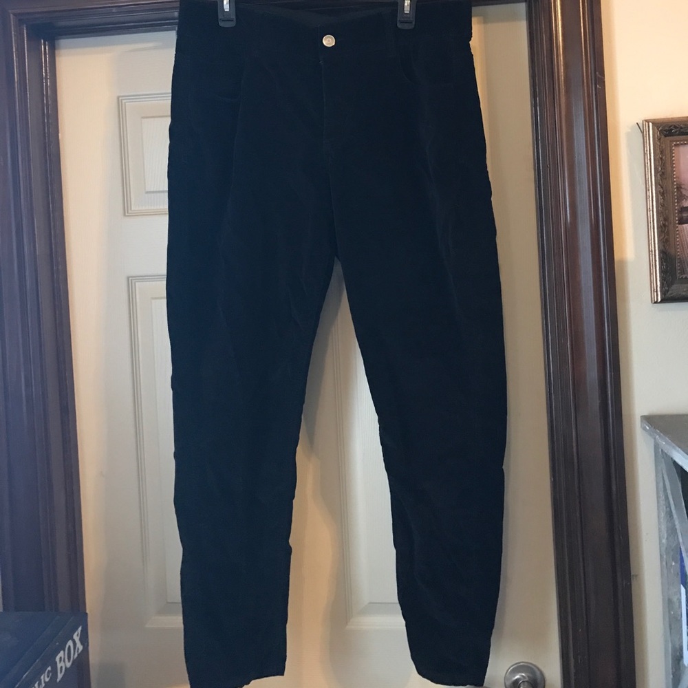 Black velvet pants