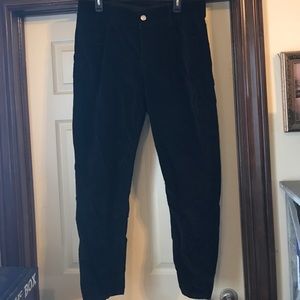 Black velvet pants