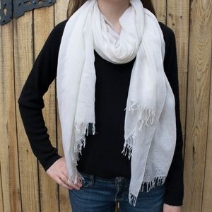 J. Crew Flowy Translucent White Scarf