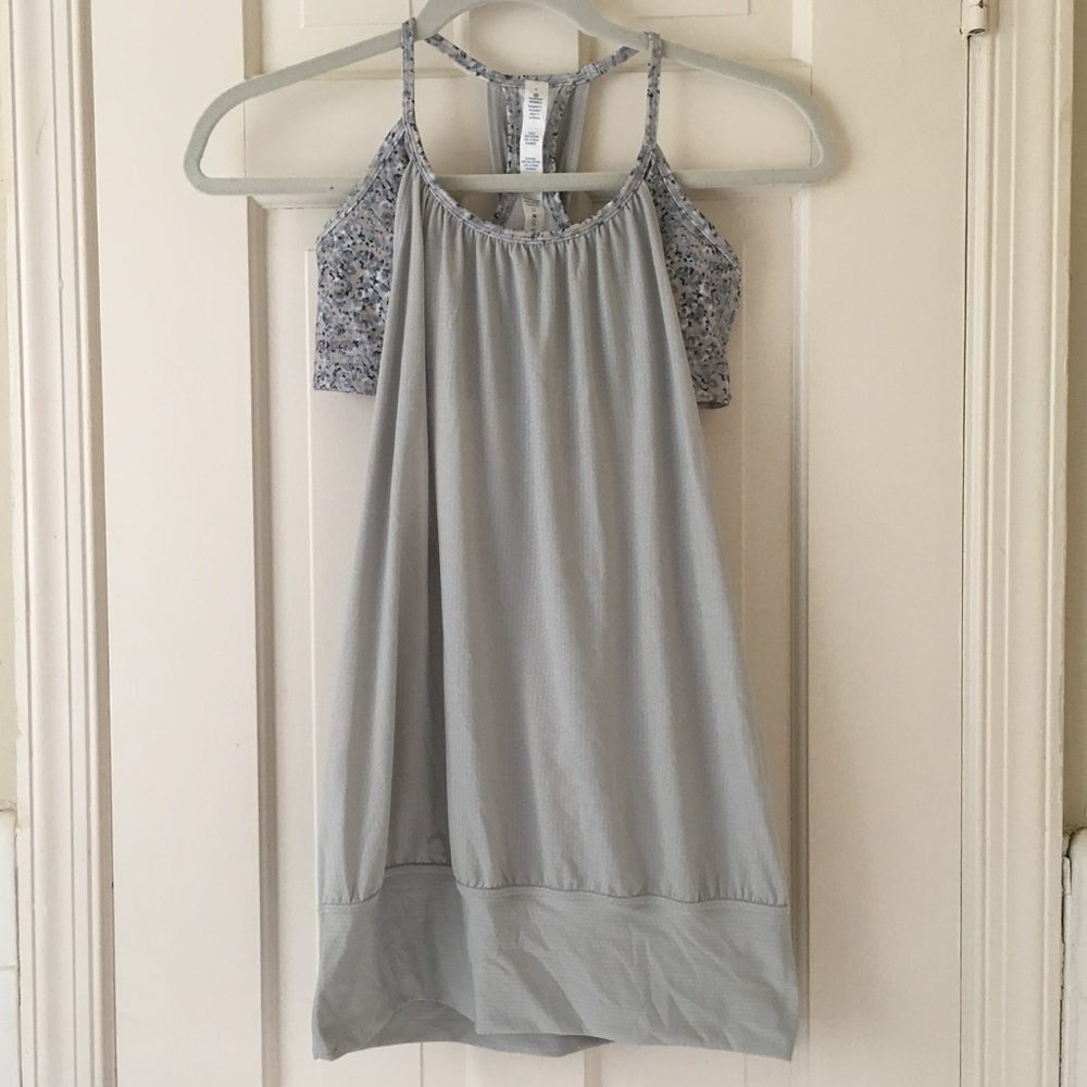 NWOT Lululemon connected sports bra tank in gray